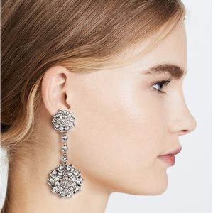 Oscar De La Renta Classic Jeweled Swarovski Crystal Drop Earrings